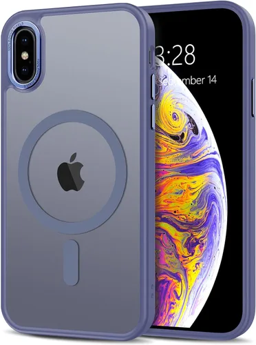 Vista 46 de Anuck - Funda magnética para iPhone 11 compatible con MagSafe, carcasa trasera mate translúcida dura, borde de TPU, delgada, resistente a impactos
