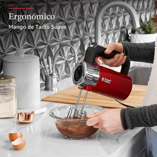 Vista 5 de Remington Russell Hobbs MX3100RDR - Batidora de mano estilo retro, 4 velocidades + Turbo Boost, color rojo