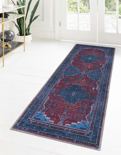 Vista 10 de Unique Loom Mangata Collection - Alfombra de área - Mary (rectangular 2' 0" x 3' 0", azul/negro)