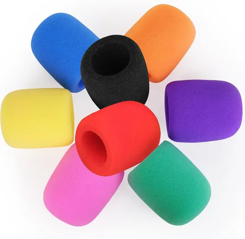 Vista 9 de ChromLives, 6 unidades de parabrisas para SM58, 6 unidades, filtro pop de espuma para Shure SM58 SM48, repuesto para reducción de ruido, color negro