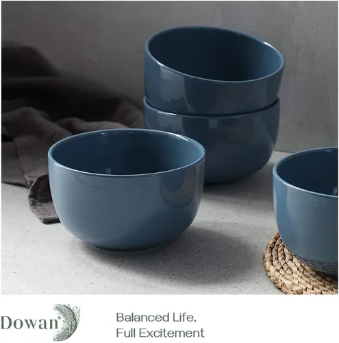 Vista 7 de DOWAN Tazones de sopa de 5.8 pulgadas de profundidad y cuencos para cereales – Juego de 4 cuencos grandes de 30 onzas para cocina – Cuencos