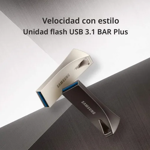 Vista 4 de SAMSUNG BAR Plus 64 GB - 300 MB/s USB 3.1 Flash Drive Titan Gray (MUF-64BE4/AM)
