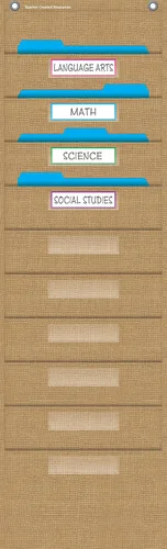 Vista 2 de Teacher Created Resources 20840 - Tabla de bolsillo de almacenamiento de archivos de arpillera con 10 bolsillos (14 x 58 pulgadas)