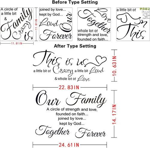 Vista 3 de Calcomanías de pared con citas familiares, decoración de pared This is Us Wall Decor Vinyl Stickers for Living Room Bedroom Inspirational Art