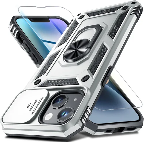 Vista 174 de Janmitta Funda para iPhone 8 Plus/7 Plus/6 Plus, Cubierta de Teléfono con Cubierta Deslizante Integrada para Lente de Cámara + Protector