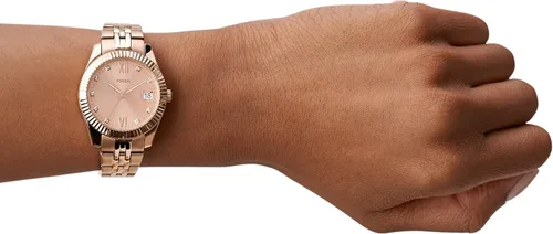 Vista 4 de Fossil Scarlette - Reloj de cuarzo de acero inoxidable para mujer