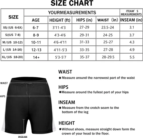 Vista 5 de MIVEI Pantalones cortos deportivos de fútbol para niñas pantalones cortos deportivos de baloncesto de secado rápido para gimnasio pantalones cortos