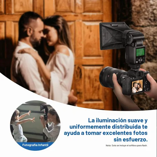 Vista 7 de NEEWER Difusor de Flash Softbox de 5" x 4", Universal, Plegable con Bolsa de Almacenamiento Compatible con Canon Nikon Sony Godox Yongnuo NEEWER