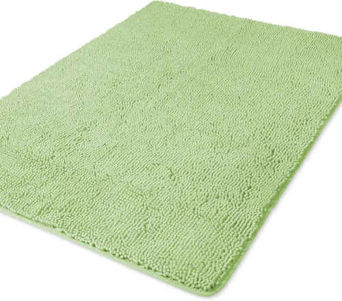 Vista 236 de Yeaban Alfombra de pasillo de baño de 24 x 72 pulgadas, antideslizante, alfombra de baño larga de felpilla gruesa, absorbente y lavable, alfombra