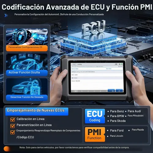 Vista 6 de XTOOL Herramienta de diagnóstico del escáner D7S OBD2 2026 Herramienta de escaneo bidireccional Ver. de D7 con ECU C0ding, prueba activa, FCA