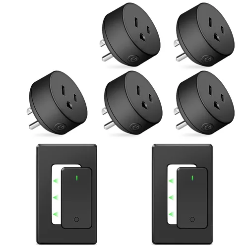 Vista 58 de Remote Switch Outlet,NineLeaf Remote Control Outlet Plug with Switch Wireless On/Off Light Switches Wall Mounted,15A/1500W LED,TUV List,No Wiring