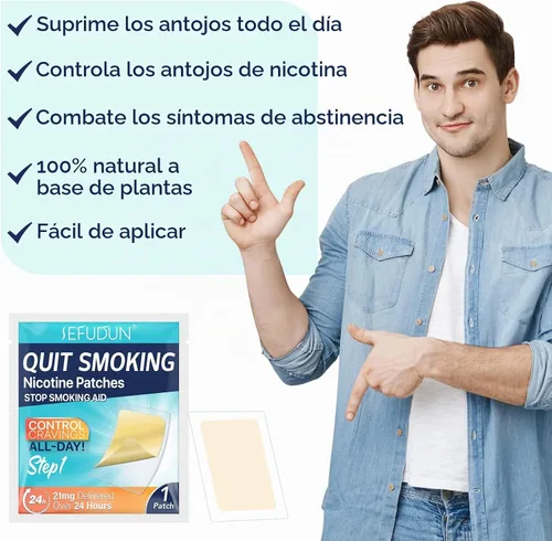 Vista 2 de Parches de nicotina para dejar de fumar, 21 mg Paso 1 Parches para dejar de fumar, ayudas para dejar de fumar que funcionan con 2 semanas, entregado