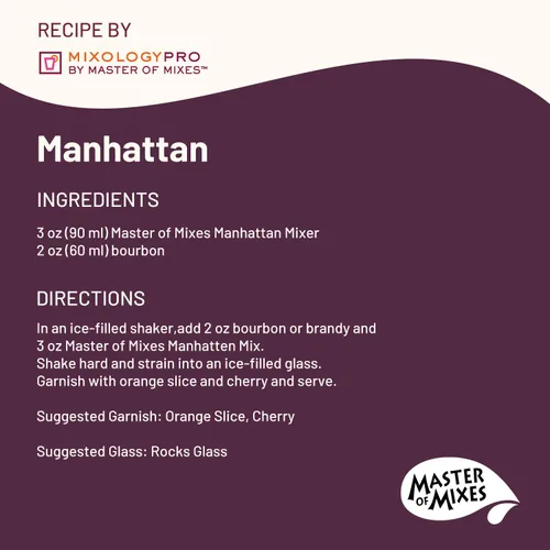 Vista 5 de Master of Mixes Manhattan - Mezcla de bebidas, lista para usar, botella de 1 litro (33.8 onzas líquidas), paquete de 3 Sweet & Tart Vermouth With