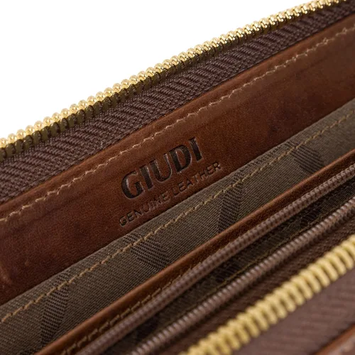 Vista 8 de Giudi Elegante cartera para mujer Hecho en Italia Cuero auténtico Gran capacidad Bolso para mujer para tarjeta y dinero Organizador delgado