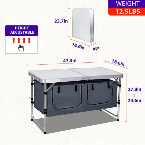 Vista 3 de Nice C Mesa plegable de almacenamiento para playa + paquete de 2 sillas de playa con enfriador