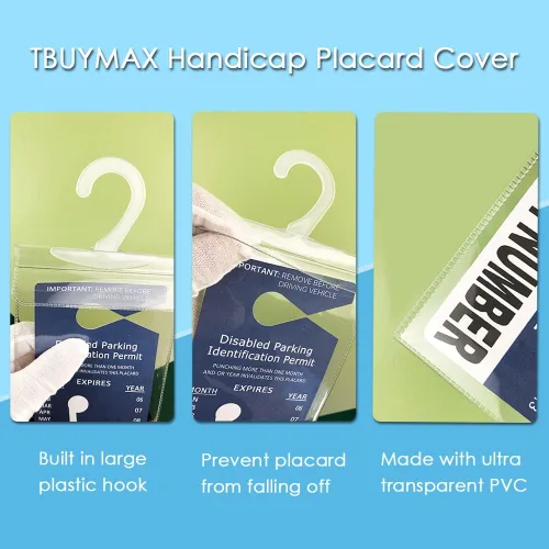 Vista 5 de Porta Placas para Discapacitados para Auto, Juego de 2 Porta Placas Ultra Transparentes de Tamaño Pequeño, Porta Placas para Estacionamiento