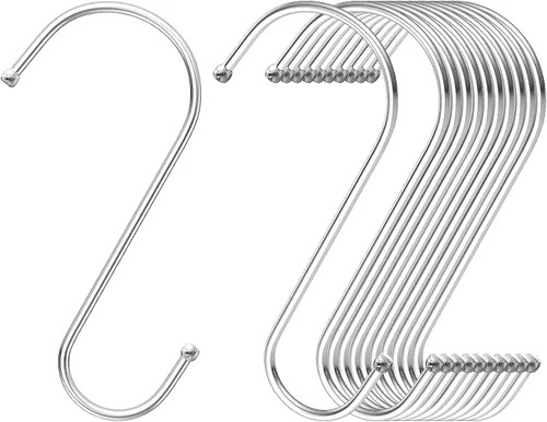 Vista 8 de RELBRO Ganchos grandes en S, ganchos de metal para colgar plantas de 6 pulgadas, reversibles, resistentes, negro, 12