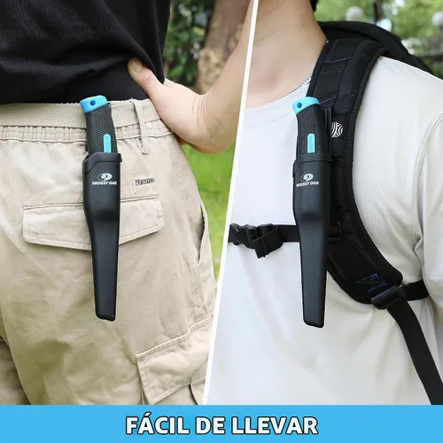 Vista 5 de Mossy Oak Cuchillo de pesca y cebo de 4" con funda protectora