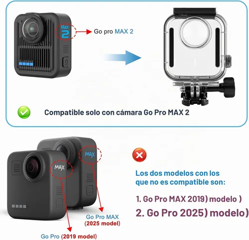 Vista 2 de Carcasa impermeable FiTSTILL para Go Pro MAX 2