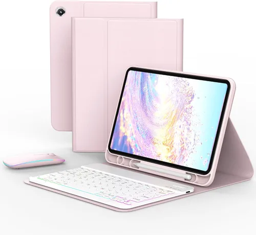 Vista 9 de Funda de teclado para Samsung Galaxy Tab A9+ Plus 2023/A11+ Plus 2025 de 10.9 pulgadas, incluye mouse y teclado magnético con retroiluminación Negro