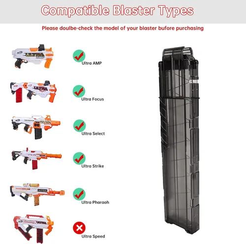 Vista 4 de Revista, 18 pinzas de dardos para Nerf Ultra Series Blasters 4 piezas (negro)