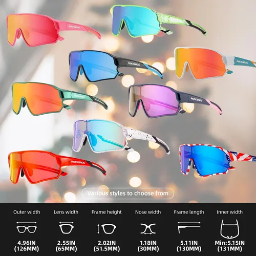 Vista 5 de ROCKBROS Lentes de sol polarizados para niños, gafas de sol deportivas para ciclismo, protección UV400 para jóvenes, niños y niñas de 8 a 14 años