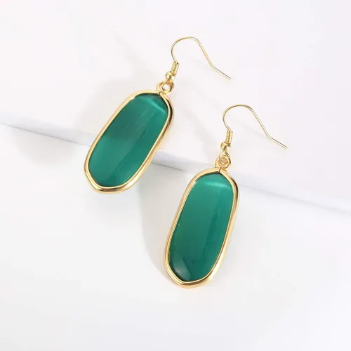 Vista 3 de BaubleStar Aretes colgantes de piedra curativa de cristal natural para mujeres y niñas