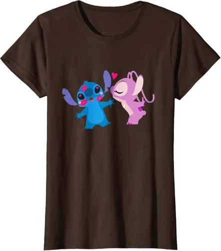 Vista 18 de Disney Stitch and Angel - Camiseta para el día de San Valentín Negro
