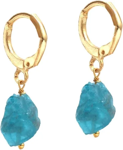 Vista 16 de Gempires Handmade Gemstone Hoop Earrings Raw Crystal Dangle Jewelry Hypoallergenic Gold Plated Lightweight Elegant Jewelry Gifts For Women