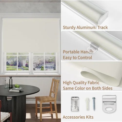 Vista 2 de MYshade Persianas Enrollables Opacas sin Cordón, Oscurecimiento de Habitación con Parada Libre, Persianas Enrollables para Ventanas, Persiana