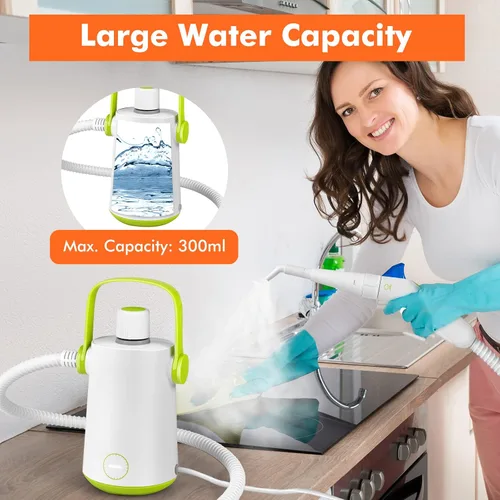Vista 8 de LDAILY Limpiador a vapor de mano, vaporizador presurizado portátil de 1000 W, máquina de limpieza a vapor multiusos para cocina, ropa, piso