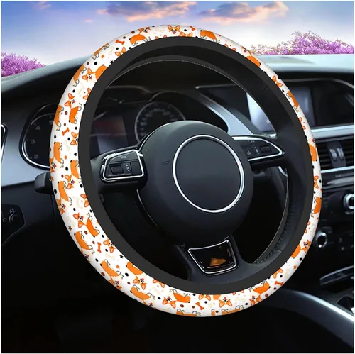 Vista 16 de Swono Fundas de volante de neopreno antideslizantes con diseño de fantasmas lindos y divertidos fantasmas bailarines de Halloween, agarre cómodo