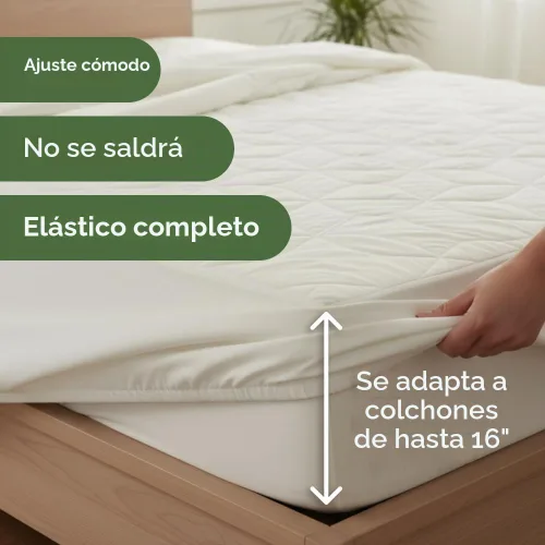 Vista 6 de Protector de colchón refrescante impermeable – Funda de colchón tamaño individual – Viscosa hecha de bambú – Suave, transpirable, silencioso
