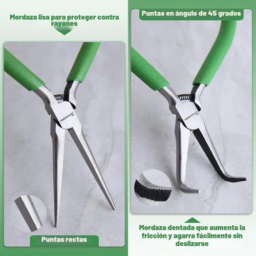 Vista 3 de SPEEDWOX 2PCS Alicates Mini de Punta de Aguja Curvados con Dientes y Alicates de Punta de Aguja para Fabricación de Joyas, Alicates de Punta Larga