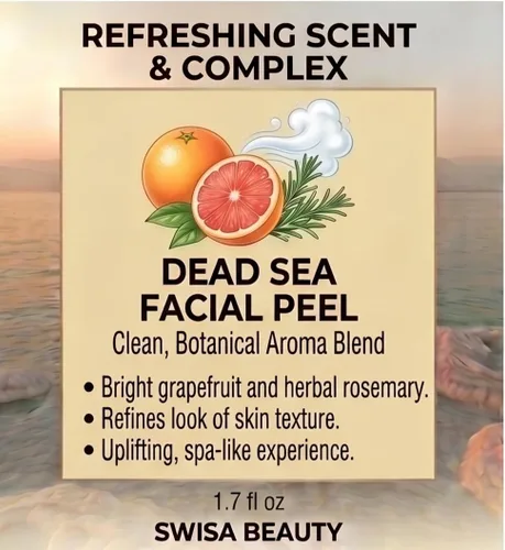 Vista 5 de Exfoliante facial del Mar Muerto - Exfoliante mineral suave y gel iluminador para pulir y suavizar la piel con equinácea, ginseng y té verde, 1.7