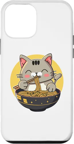 Vista 16 de Funda para iPhone 12/12 Pro Ramen Cat Kawaii Anime Merch Japonés Divertido Neko Noodle Bowl Case