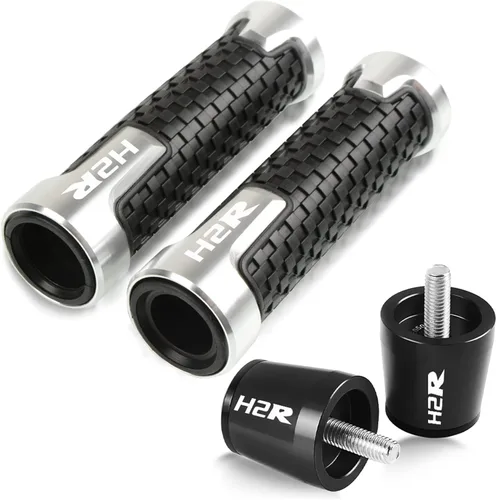 Vista 11 de Para Kawasaki H2 H2R 2015 2016 2017 2018 2019 motocicleta antideslizante manillar mano goma agarres manillar extremos tapa tapón 7/8 pulgadas 0.866