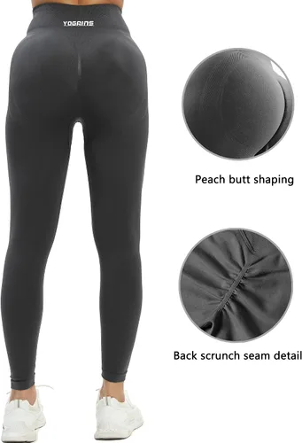 Vista 3 de Leggings de entrenamiento para mujer, cintura alta, sin costuras, atléticos, para correr, gimnasio, fitness, yoga, pantalones activos