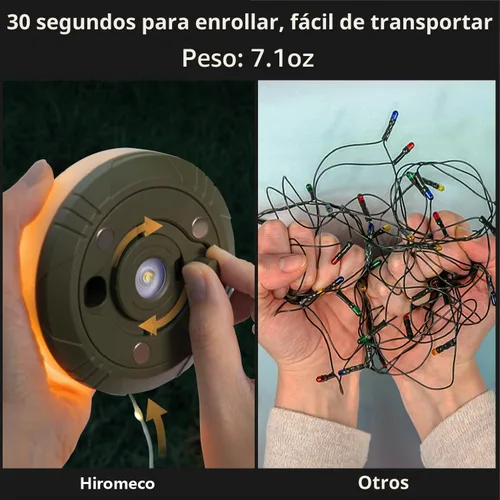 Vista 3 de Cadena de luces de campamento: tira de luces para exteriores con 5 modos de iluminación, recuperación rápida de 30 segundos, duradera e impermeable