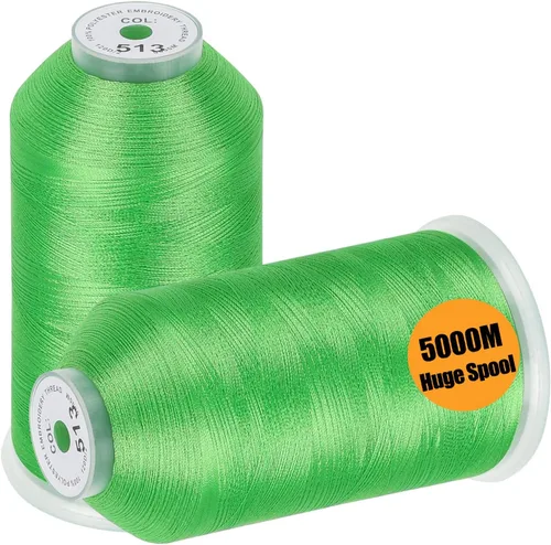 Vista 15 de New brothread - 2 bobinas enormes de 5000 m cada una de hilo de poliéster para máquina de bordar 40WT para máquinas comerciales y domésticas