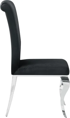 Vista 10 de Coaster Home Furnishings - Betty - Juego de sillas de comedor tapizadas en terciopelo - Silla auxiliar sin brazos con patas de metal curvadas