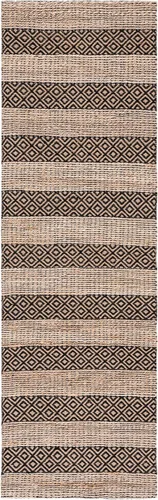 Vista 3 de SAFAVIEH Natural Fiber Collection NFB653Z - Alfombra de pasillo, 2 pies 3 pulgadas x 8 pies, color negro y natural, hecha a mano, estilo bohemio