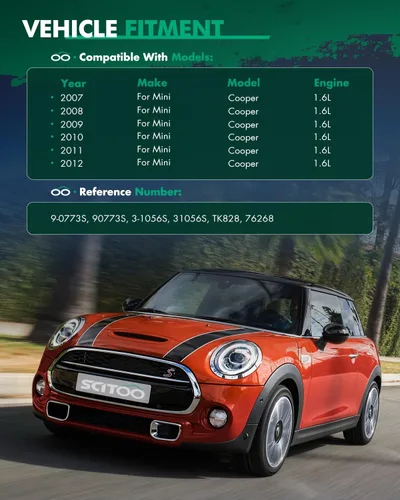 Vista 4 de SCITOO Juego de cadenas de distribución del motor para Mini Cooper 1.6L l4 DOHC 16 válvulas, código de motor N14B16A 2007-2012, herramientas