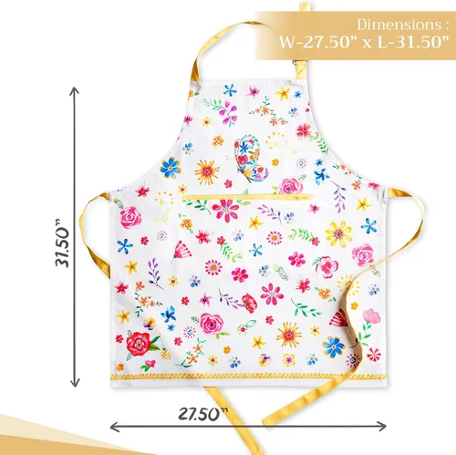 Vista 1188 de Maison d' Hermine Delantales para mujer con bolsillo, 100% algodón (27.50 x 31.50 pulgadas)