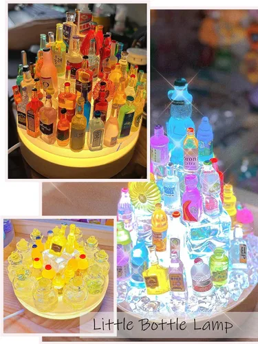 Vista 5 de Pedestal de pantalla de luz LED, soporte base de lámpara de madera de haya para acrílico y plexiglás, lámpara de mesa LED de madera para el hogar 3D