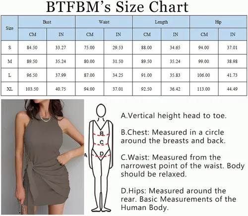 Vista 5 de BTFBM Vestido de verano 2023 para mujer casual sin mangas cruzado entallado fruncido vestido de primavera con lazo en la cintura