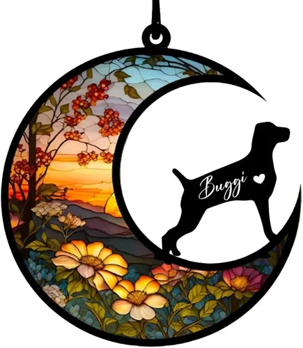 Vista 10 de Atrapasoles conmemorativos personalizados para perros Akita, nombre de perro personalizado, adorno de pérdida de perro, regalo para amantes