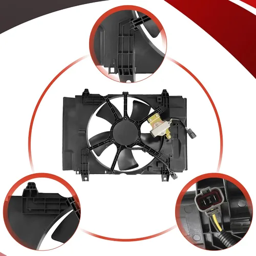 Vista 5 de PartsFlow Conjunto de ventilador de refrigeración del radiador para Nissan Versa 620-456 2007 2008 2009 2010 2011 2012