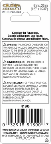 Vista 2 de Cruiser Accessories 81300 Cierres de bloqueo para marco de matrícula, pasador de estrella de acero inoxidable métrico