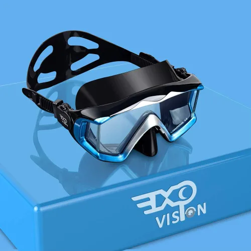 Vista 14 de Máscara de buceo Pano 3 para adultos, máscara de esnórquel de vidrio templado, máscara de natación antivaho sin fugas, gafas de natación con Azul
